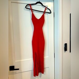 Windsor Red Asymmetrical Bodycon Cocktail Dress